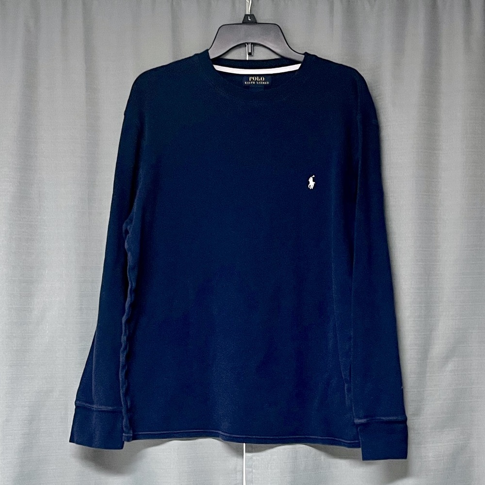 Polo Ralph Lauren Mens Navy Waffle Shirt